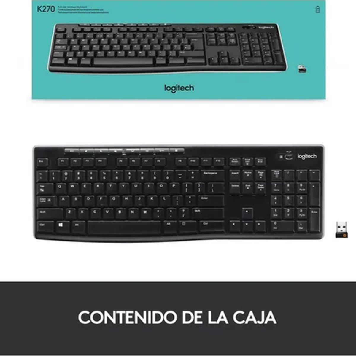 GENERICO - Teclado inalámbrico logitech k270 receptor 24ghz negro