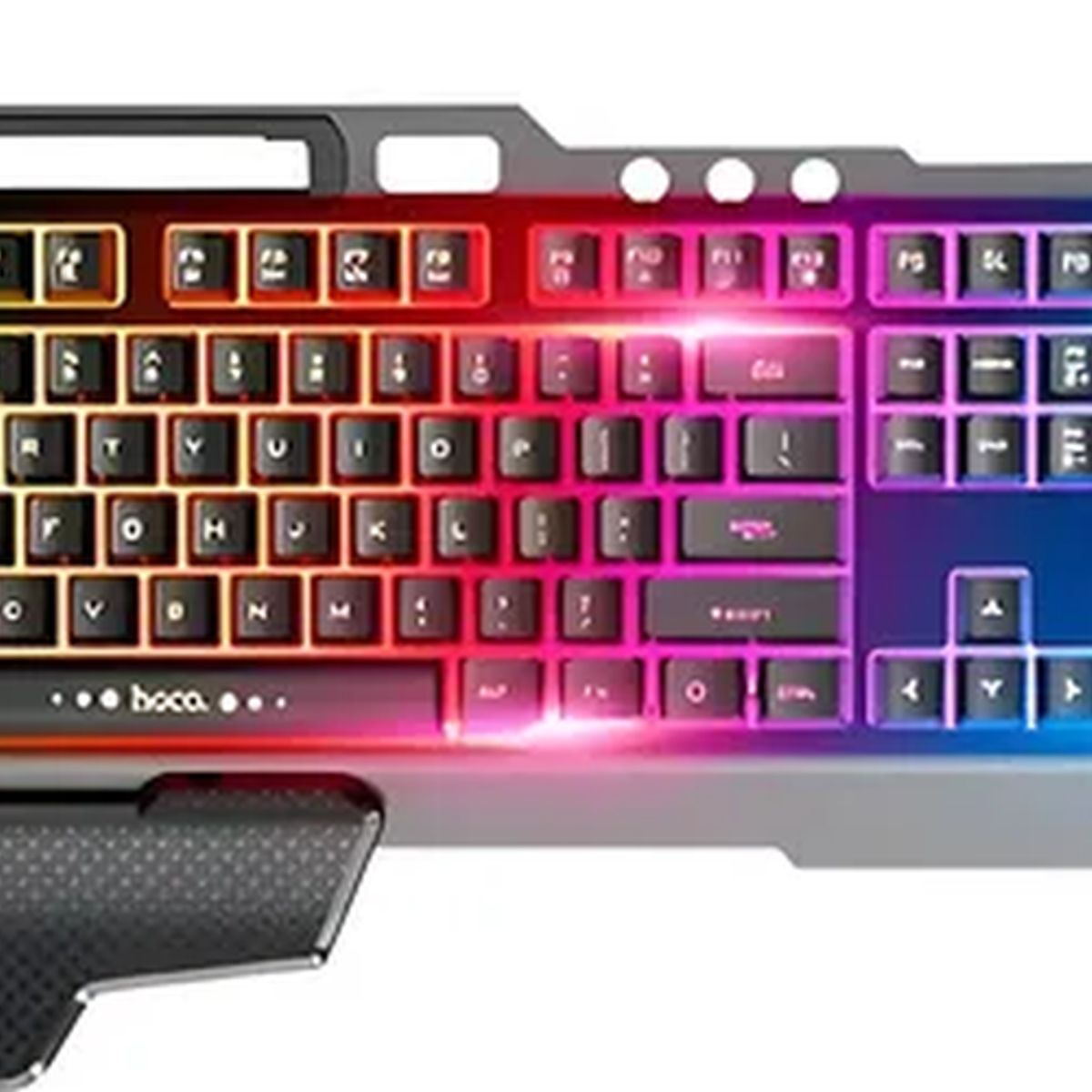GENERICO - Teclado gamer datacom retroiluminado muñecas negro