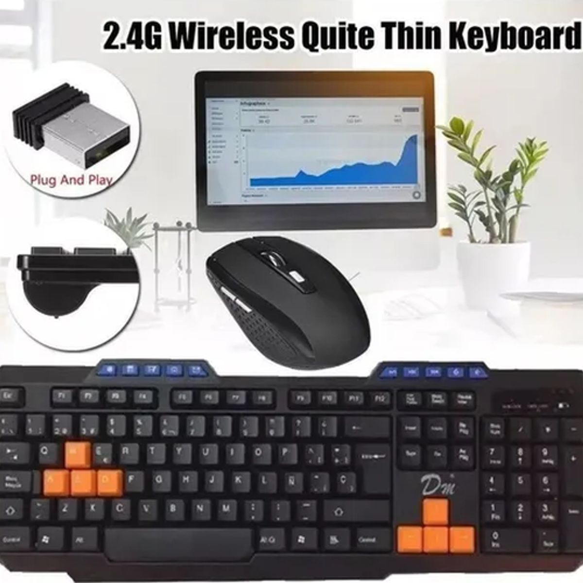 GENERICO - Kit teclado mouse inalámbrico gamer