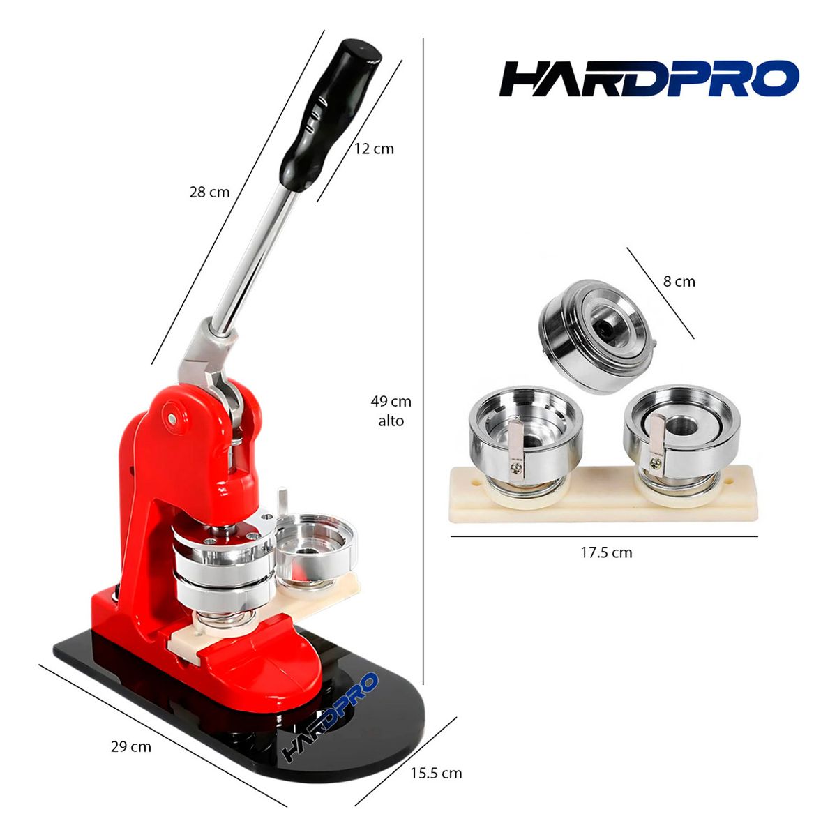 HOMEBRANDT - Maquina Prensa De Chapitas Con Matriz 58mm Con 100 Chapitas