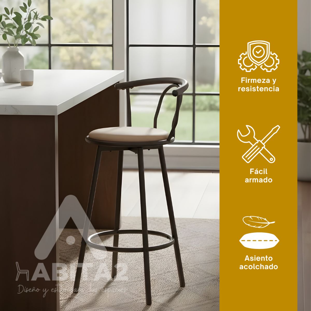 HABITA2 CHILE - Silla de bar Giratoria 70 cm