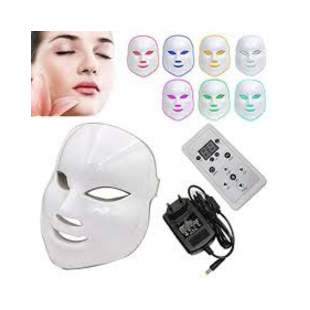 MOVI - Máscara LED Facial 7 Colores Antiarrugas, Acné y Manchas