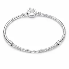 GENERICO - Pulsera con Broche de Corona chapado de Plata 925