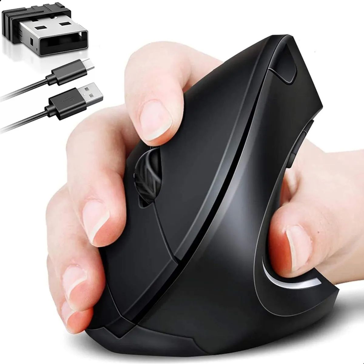 GENERICO - Ratón vertical inalámbrico ergonómico usb