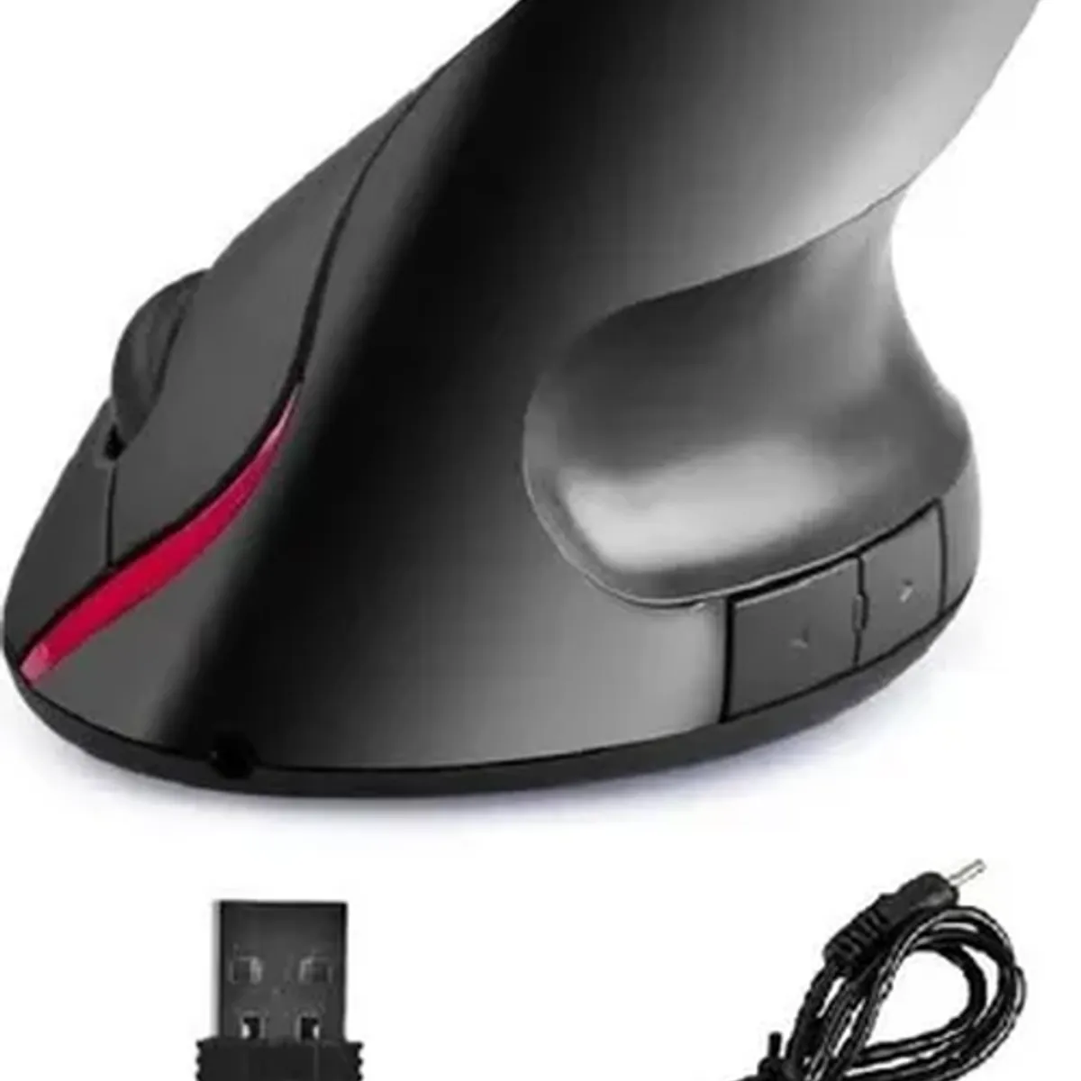 GENERICO - Mouse vertical inalámbrico ergonómico recargable negro