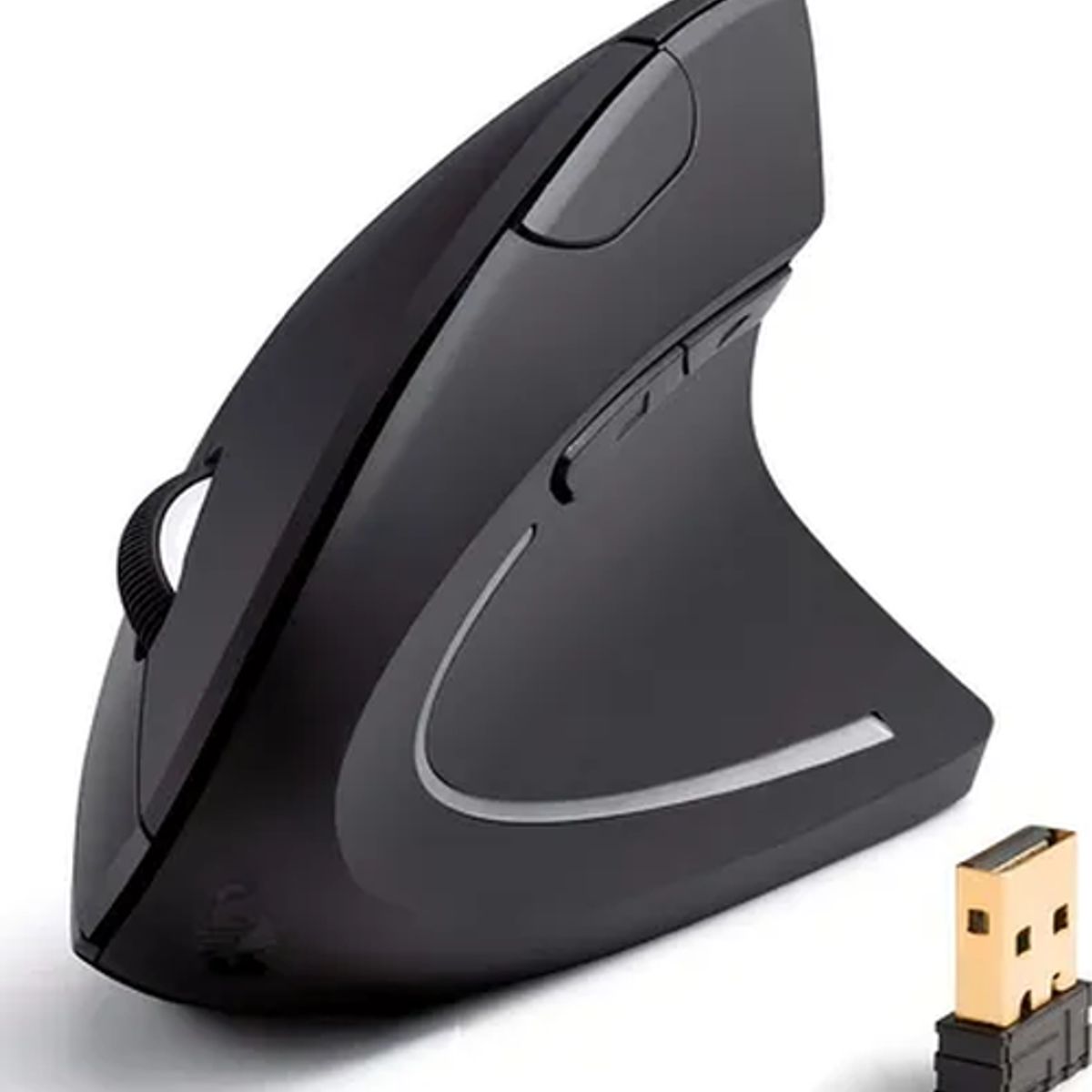 GENERICO - Mouse vertical inalámbrico ergonómico led negro