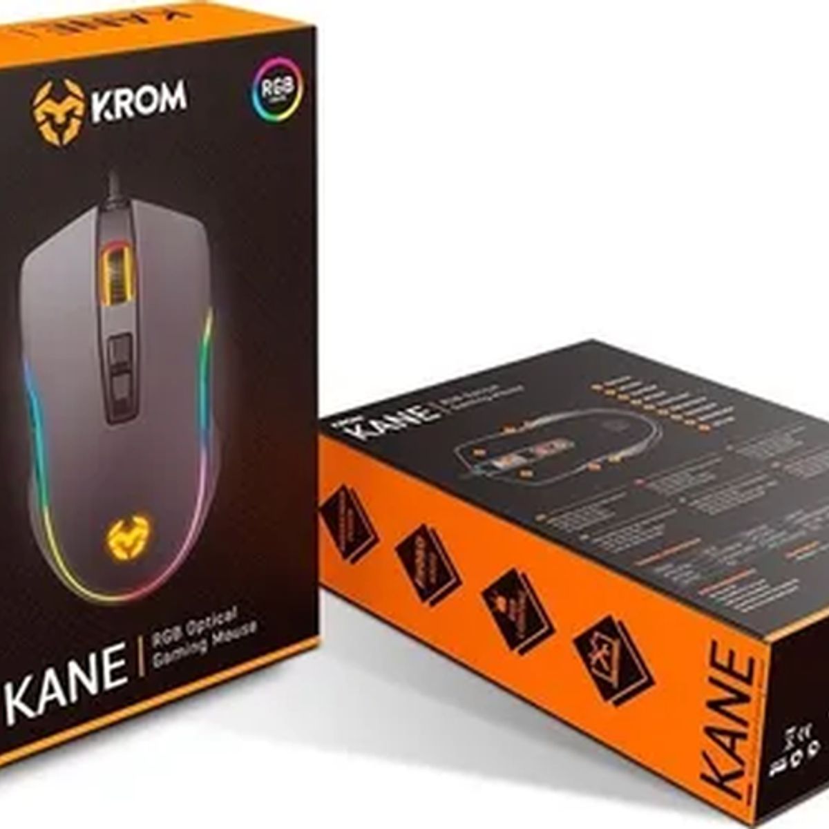 GENERICO - Mouse gamer Krom Kane 8 botones rgb negro