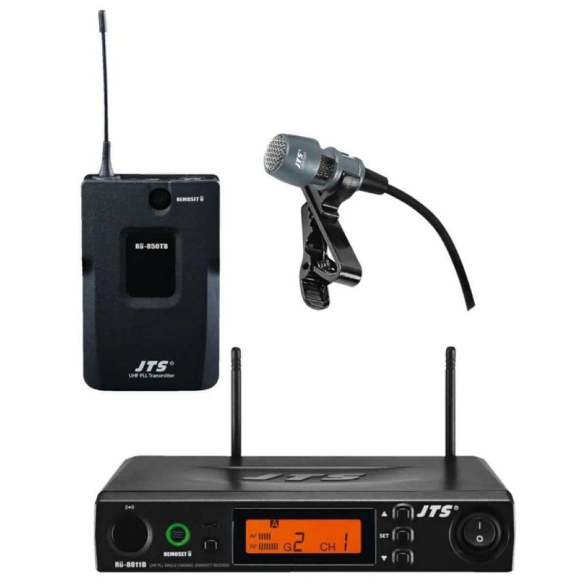 JTS - Sistema De Micrófono Inalámbrico JTS RU8011D  RU850TB  CM501
