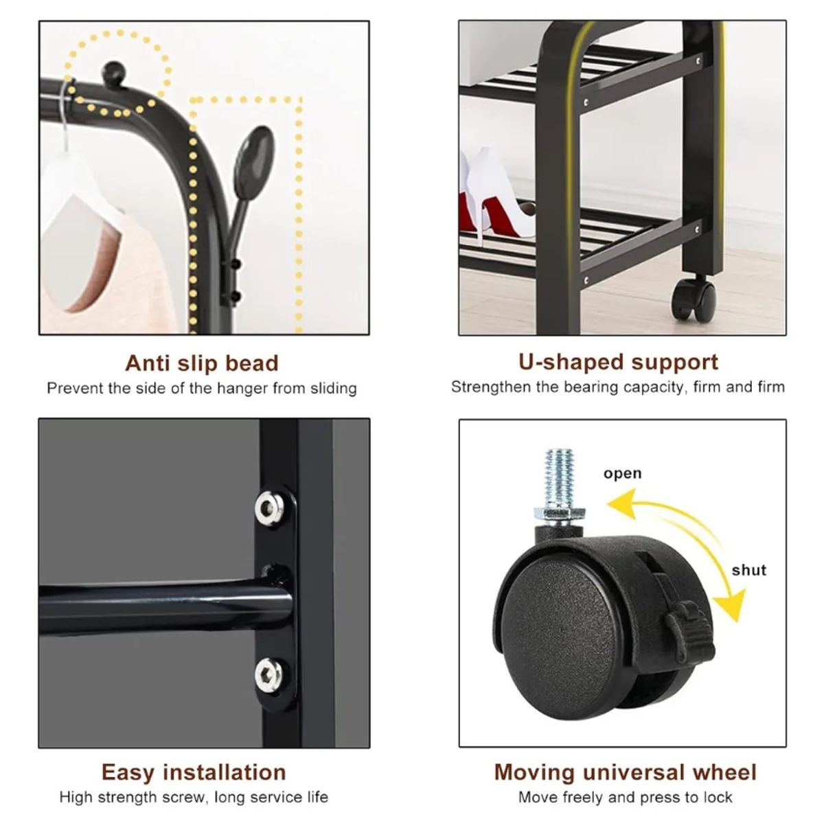 GENERICO - Perchero Rack Colgador de Ropa Armable