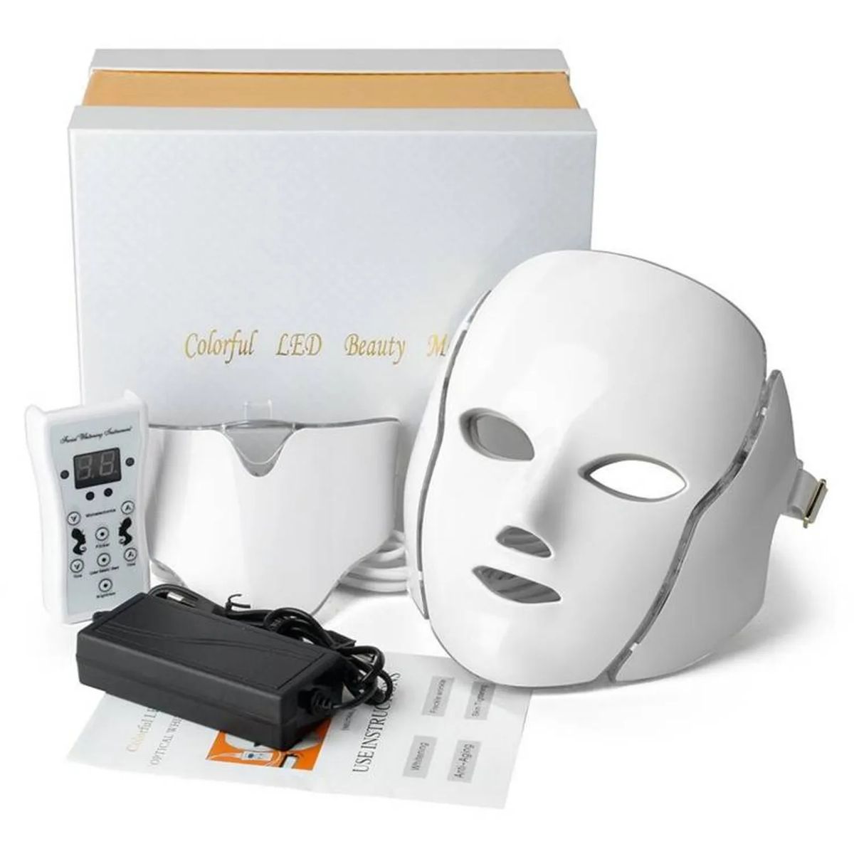 MOVI - MÁSCARA FACIAL LED 7 COLORES–TERAPIA DE LUZ PARA EL CUIDADO DE LA PIEL