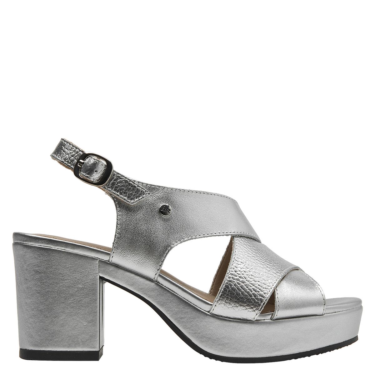 BRUNO ROSSI - Sandalia Mujer Formal Plateado