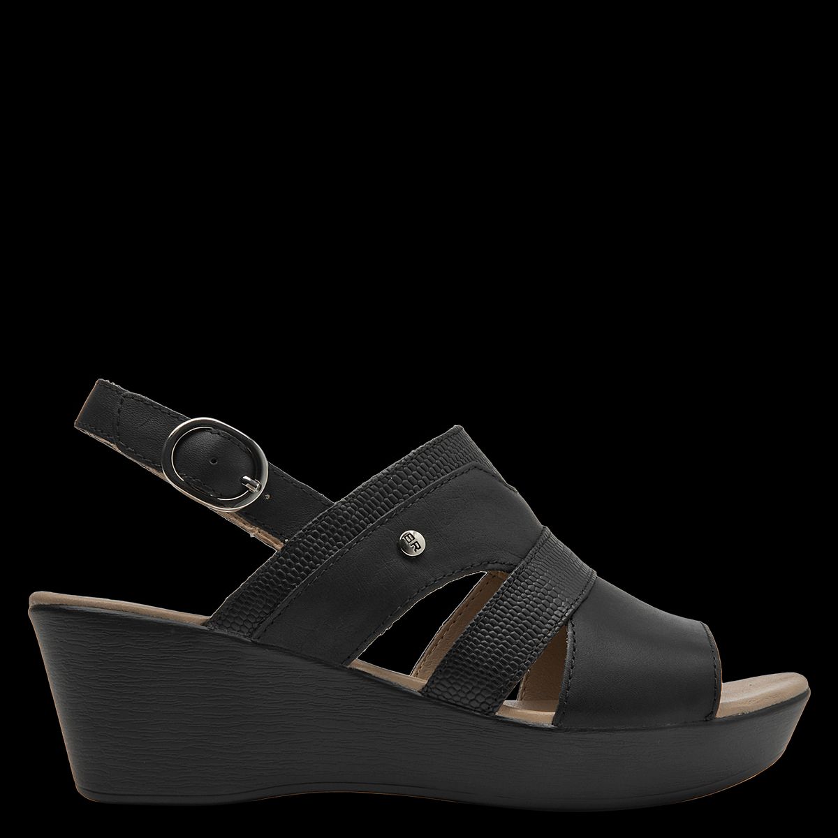 BRUNO ROSSI - Sandalia Mujer Casual Negro