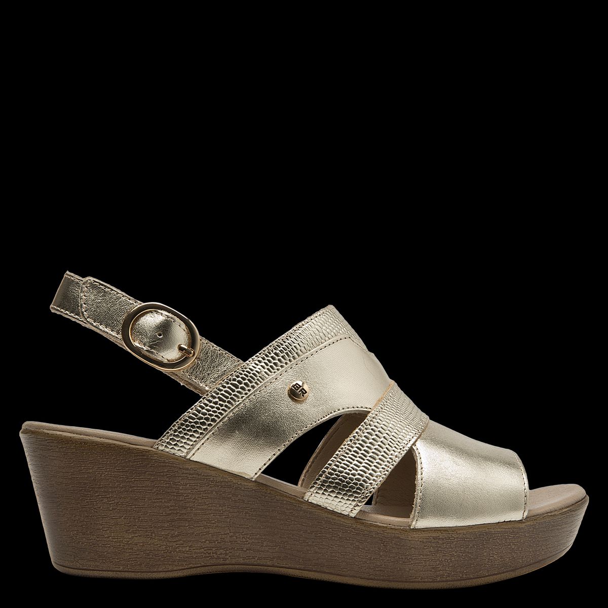 BRUNO ROSSI - Sandalia Mujer Casual Dorado