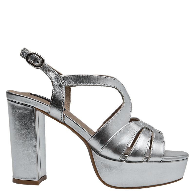 POLLINI - Sandalia Mujer Fiesta Plateado Pollini