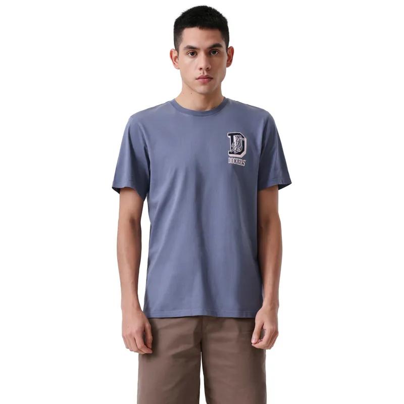 DOCKERS - Polera Hombre Graphic Tee Slim Fit Azul Dockers