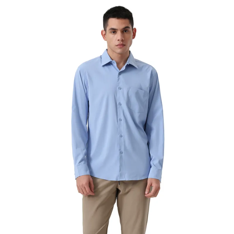 DOCKERS - Camisa Hombre Go LS Regular Fit Azul Dockers