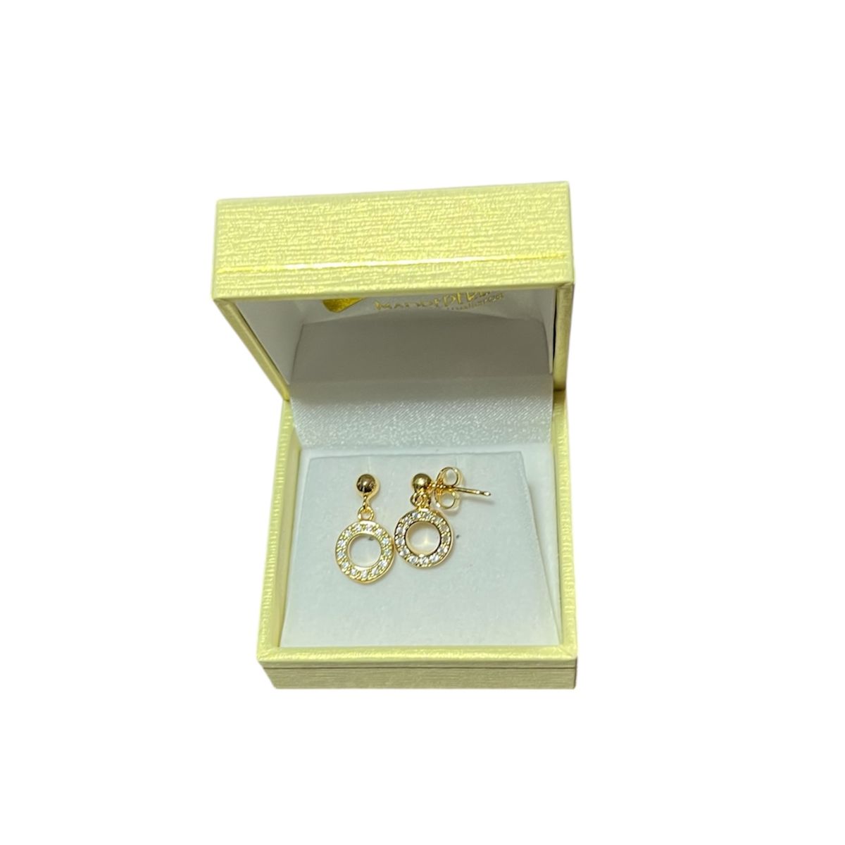 MALLORCA - Aros de Mallorca enchapado en oro 18K Issis micro circones Blanco