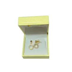 MALLORCA - Aros de enchapado en oro 18K Issis micro circones Blanco