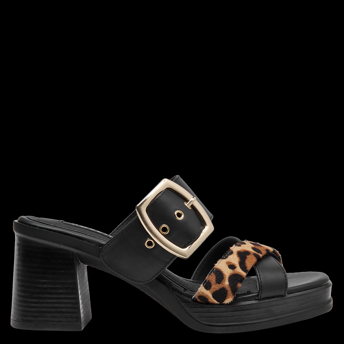 POLLINI - Sandalia Mujer Casual Negro Pollini