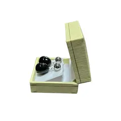 MALLORCA - Aros Perlas de Largos bañados en Rodio Barque Onix