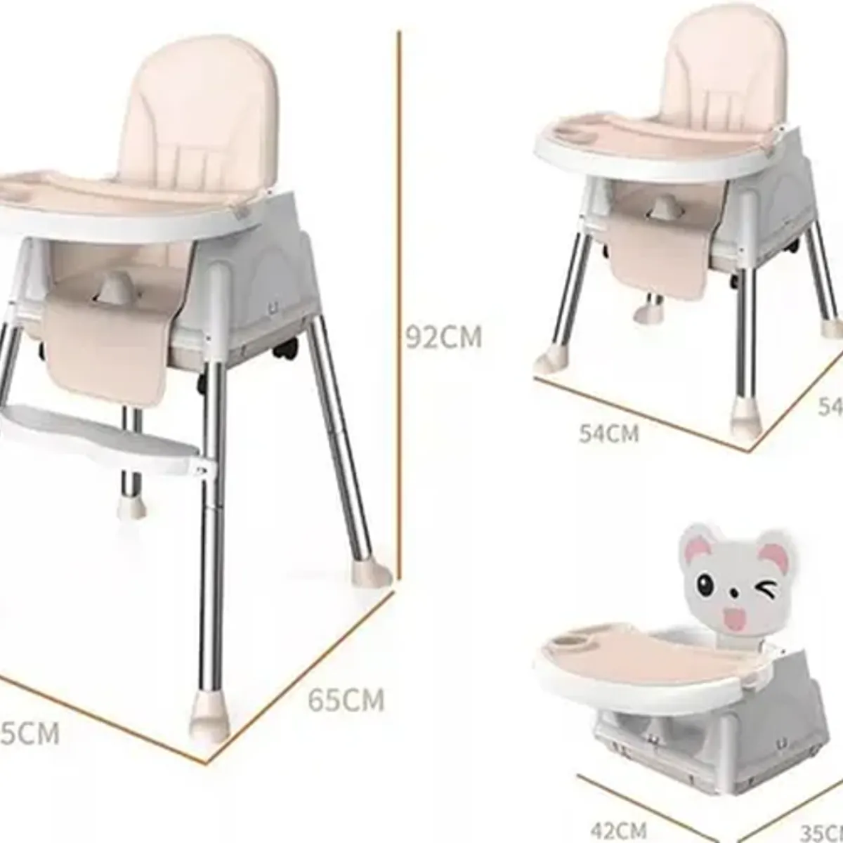 GENERICO - Silla comer Eshopangie 2 en 1 plegable color celeste
