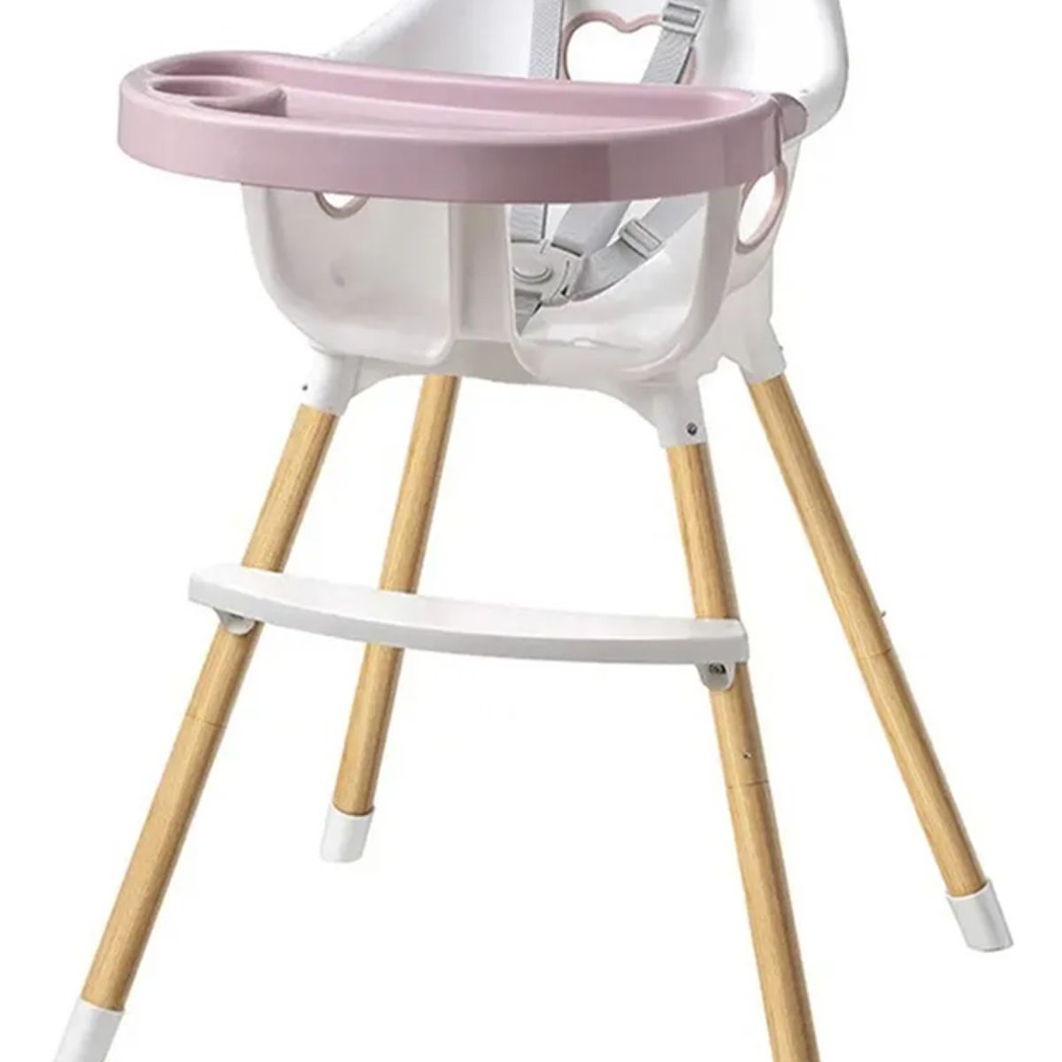 GENERICO - Silla comer 2 alturas fundas + cinturón rosa nórdico