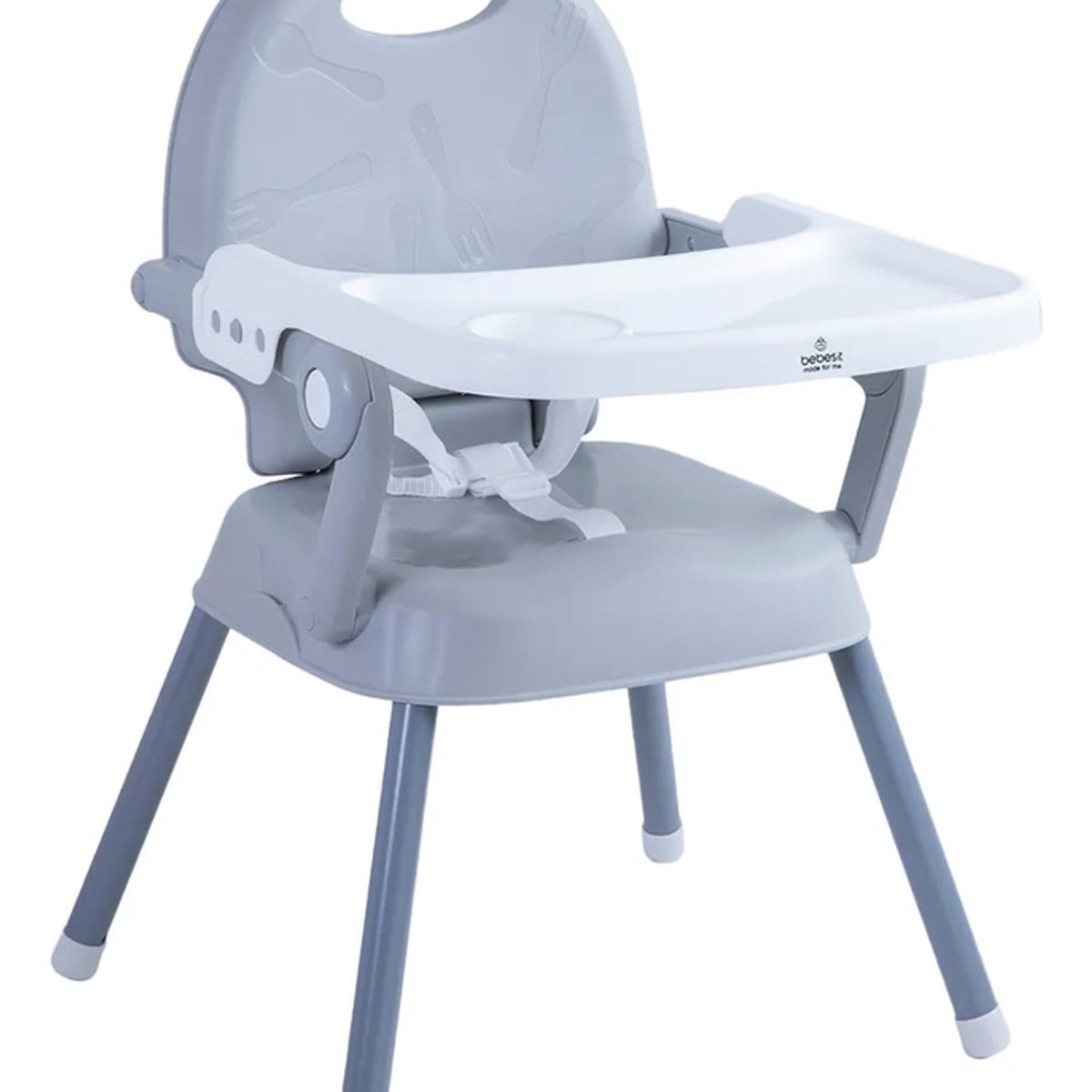 GENERICO - Silla comer portátil plegable bebé color gris