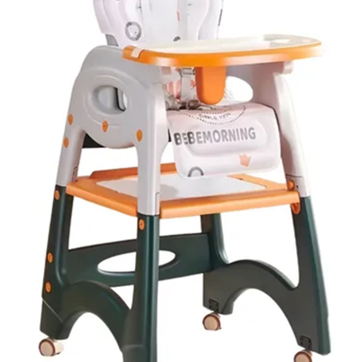 GENERICO - Silla comer multifuncional con ruedas Voyage color naranja