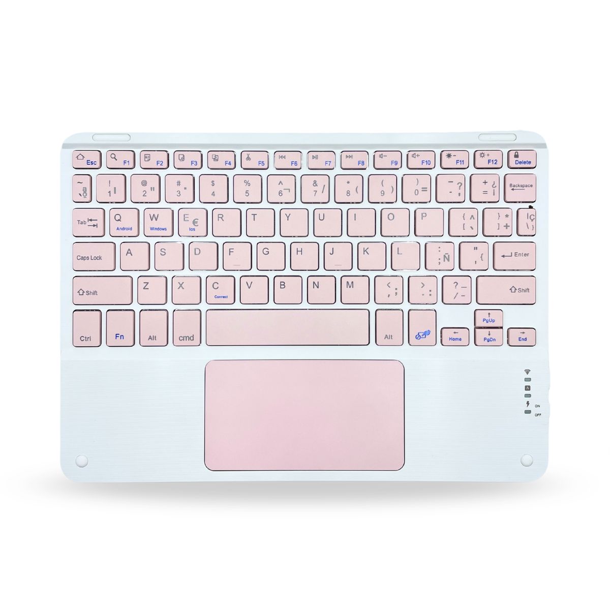 GENERICO - Teclado TouchPad 10 " Bluetooth Para Tablet iPad letra Ñ - Rosado