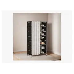 GENERICO - Zapatera Organizador De Zapatos 8 Niveles - Con Cortina Negro