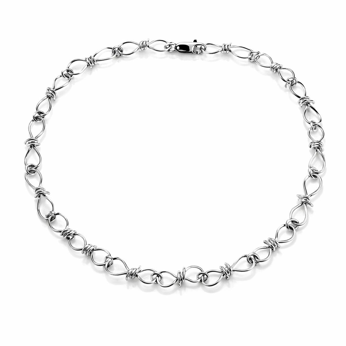 JOYAS MYTOKE - Cadena Collar Alambre Puas Plata 980 Unisex