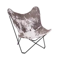 GENERICO - Silla Mariposa De Cuero Vacuno BKF Desarmable Vintage Oscuro