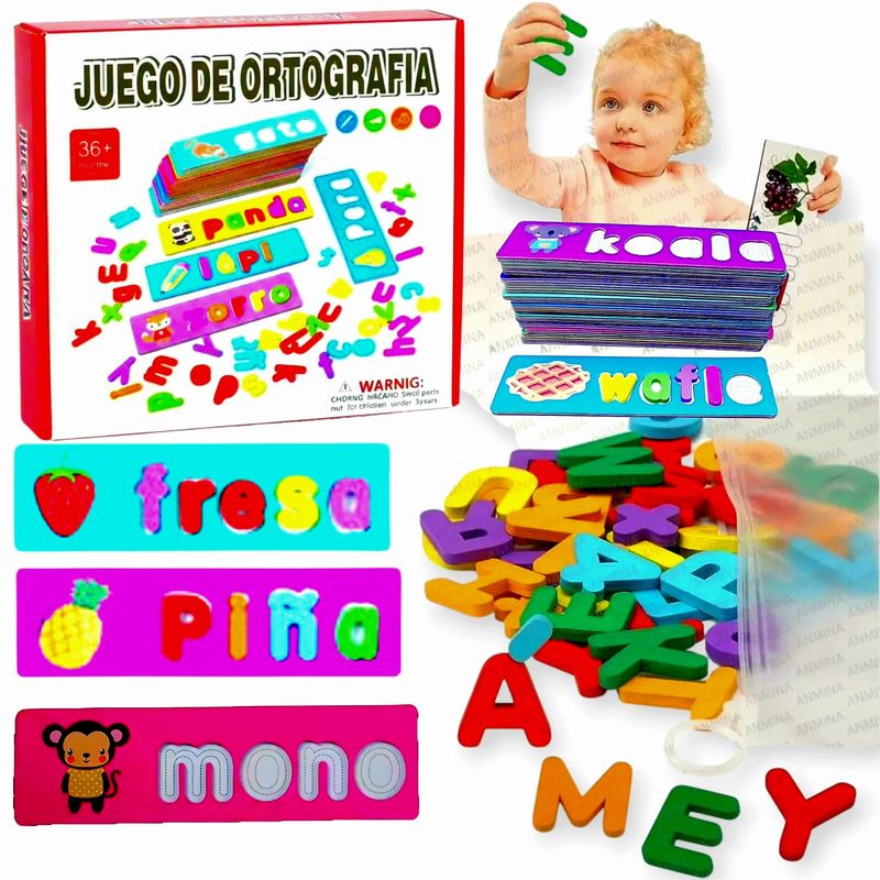 GENERICO - Juego Educativo Encajes Deletreo De Palabras Español