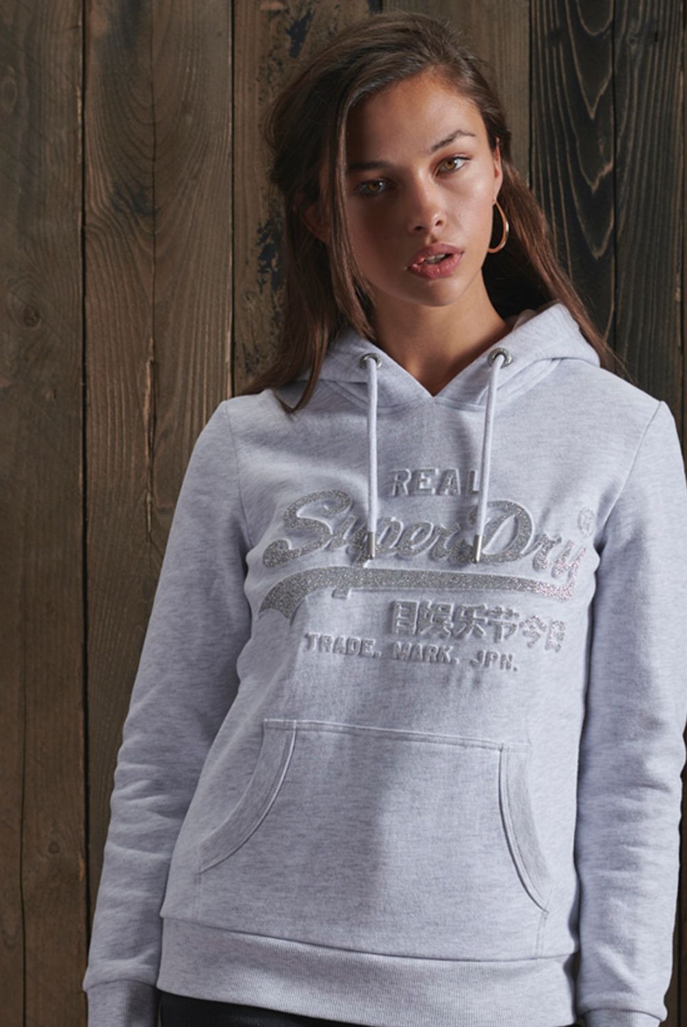 SUPERDRY - Polerón Con Capucha Y Logo Vintage Con Glitter