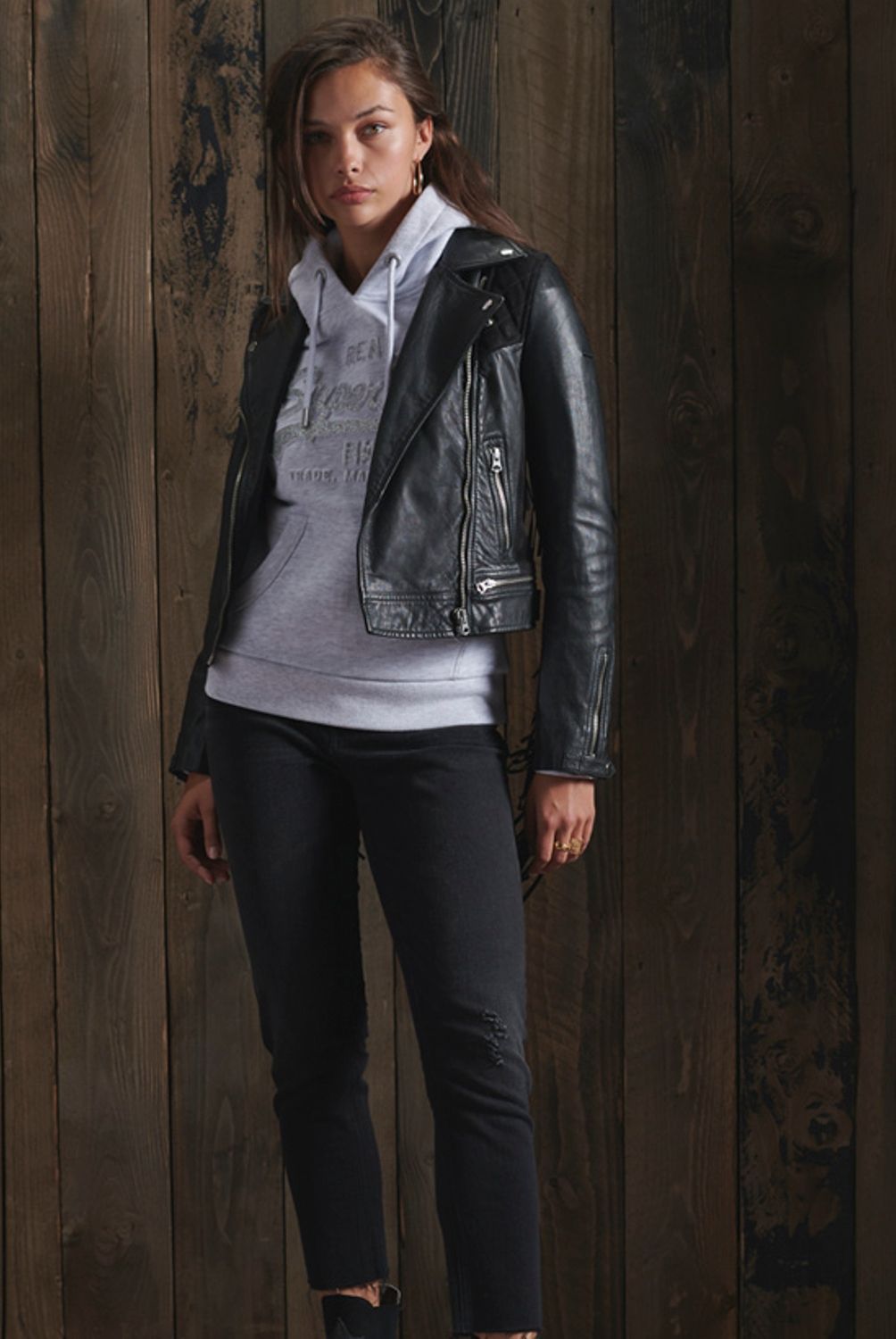 SUPERDRY - Polerón Con Capucha Y Logo Vintage Con Glitter