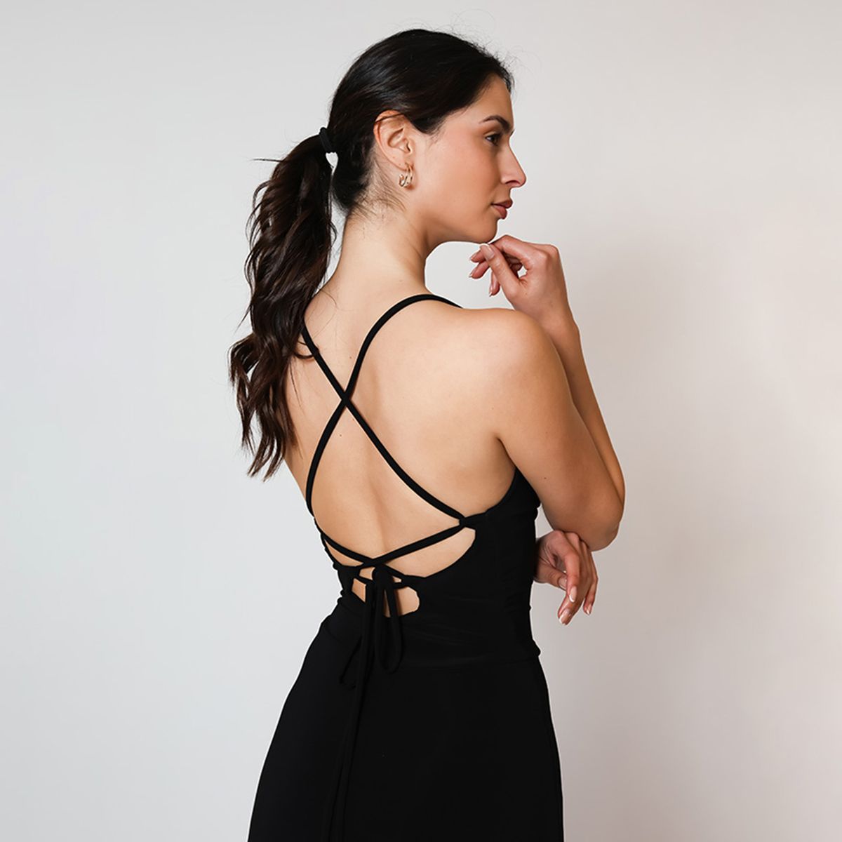 NATALIA SEGUEL - Vestido Sara Tajo Negro  Natalia Seguel