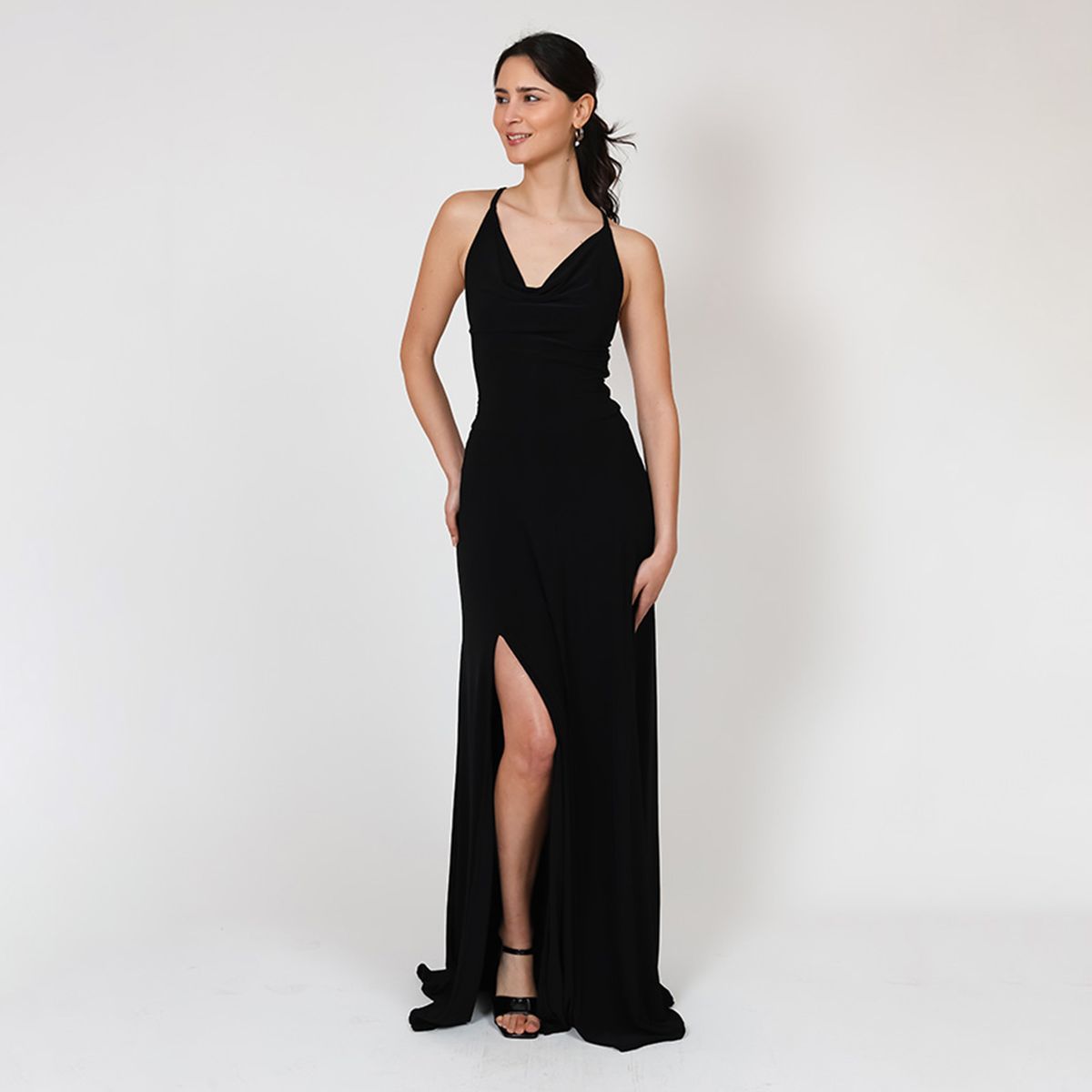 NATALIA SEGUEL - Vestido Sara Tajo Negro  Natalia Seguel