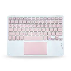 GENERICO - Teclado TouchPad 12 " Bluetooth Para Tablet iPad letra Ñ - Rosado
