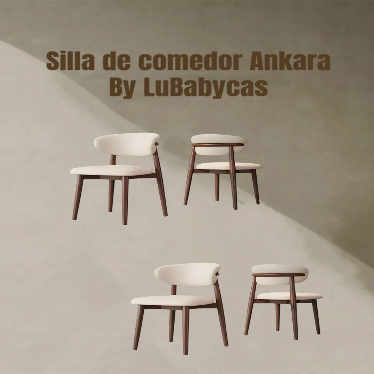 LUBABYCAS - Pack 4 Sillas de Comedor Madera Café Ankara Lubabycas