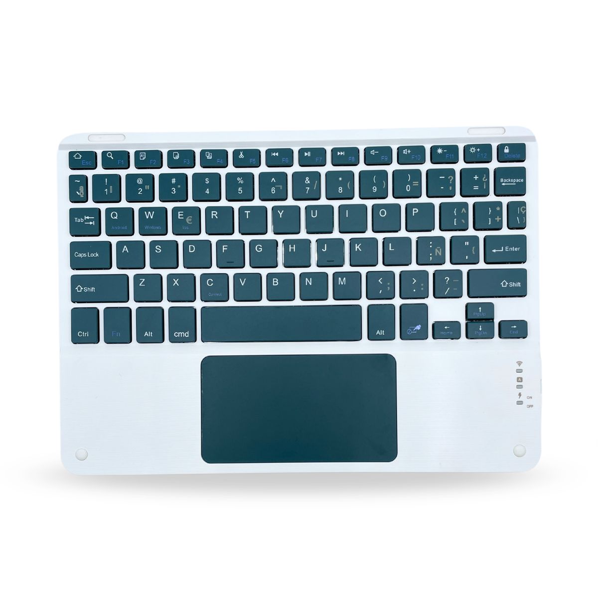 GENERICO - Teclado TouchPad 12 " Bluetooth Para Tablet iPad letra Ñ - Verde Oscur