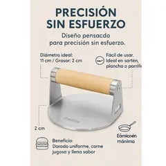 COMPUTECH - Prensa Hamburguesa Smash Acero Inoxidable Smasher Burger
