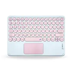 GENERICO - Teclado 2.0 TouchPad 10 " Bluetooth Para Tablet iPad letra Ñ - Rosado