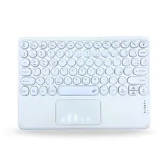 GENERICO - Teclado 2.0 TouchPad 10 " Bluetooth Para Tablet iPad letra Ñ - Blanco