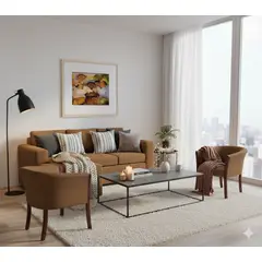 SITIAL HOME - Living 311 Boheme cafe seccional mas 2 sitiales de madera