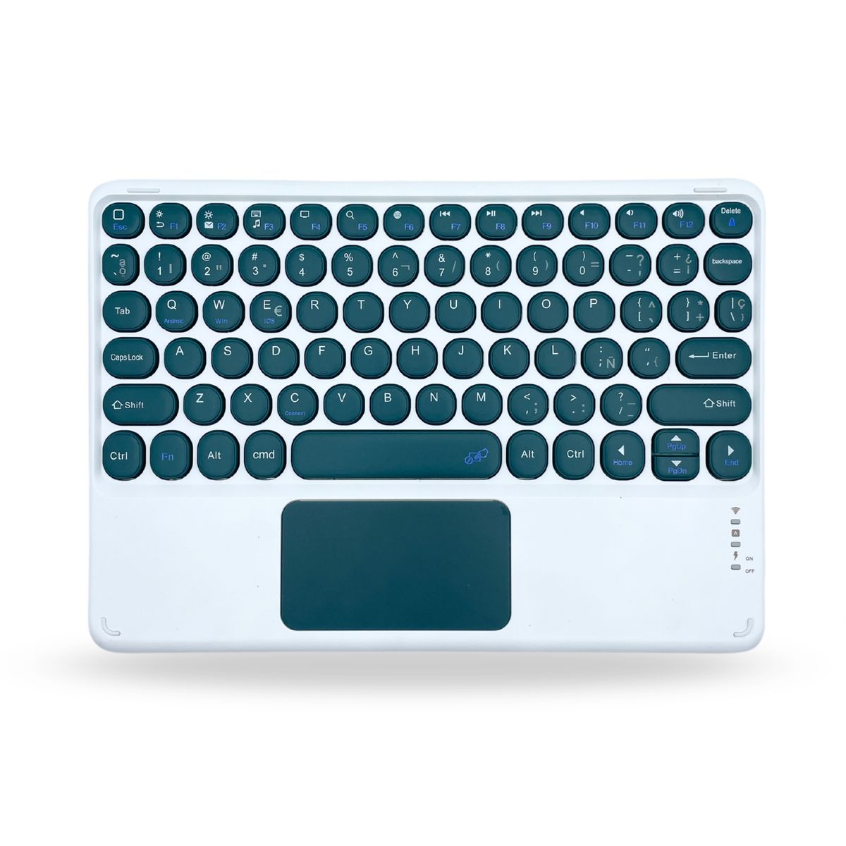 GENERICO - Teclado 2.0 TouchPad 10 " Bluetooth Para Tablet iPad letra Ñ - Verde O