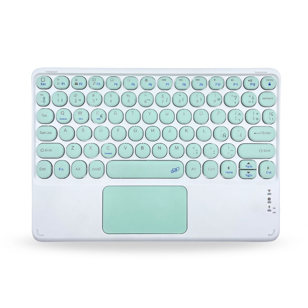 GENERICO - Teclado 2.0 TouchPad 10 " Bluetooth Para Tablet iPad letra Ñ - Verde M