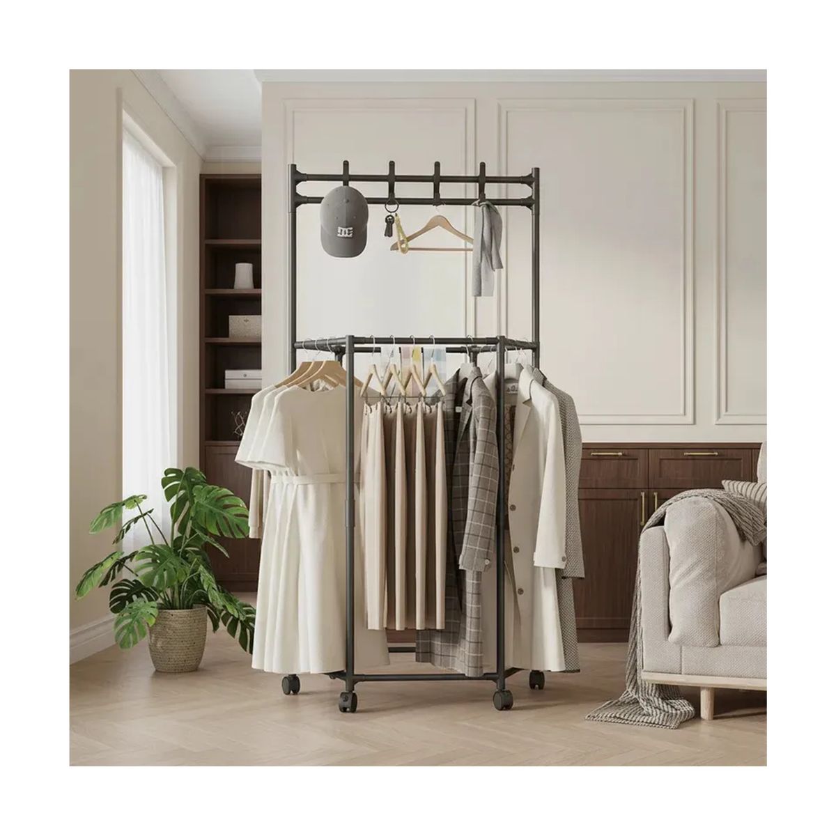 GENERICO - Perchero Metálico Giratorio Closet Exhibición Organizador