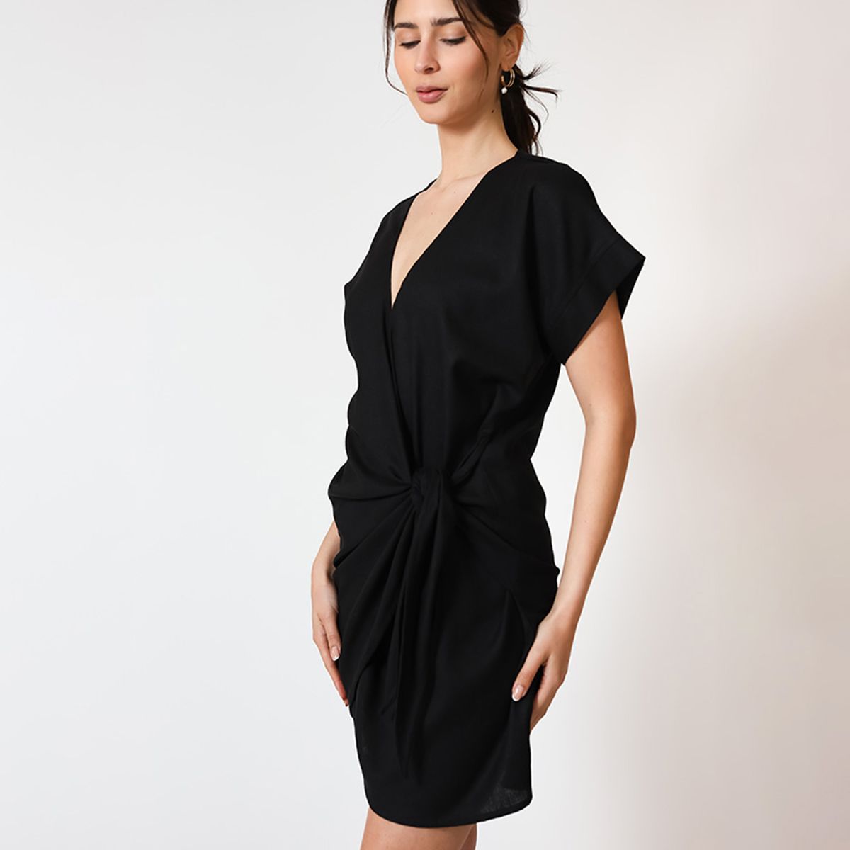 NATALIA SEGUEL - Vestido Josefina Lino Negro  Natalia Seguel