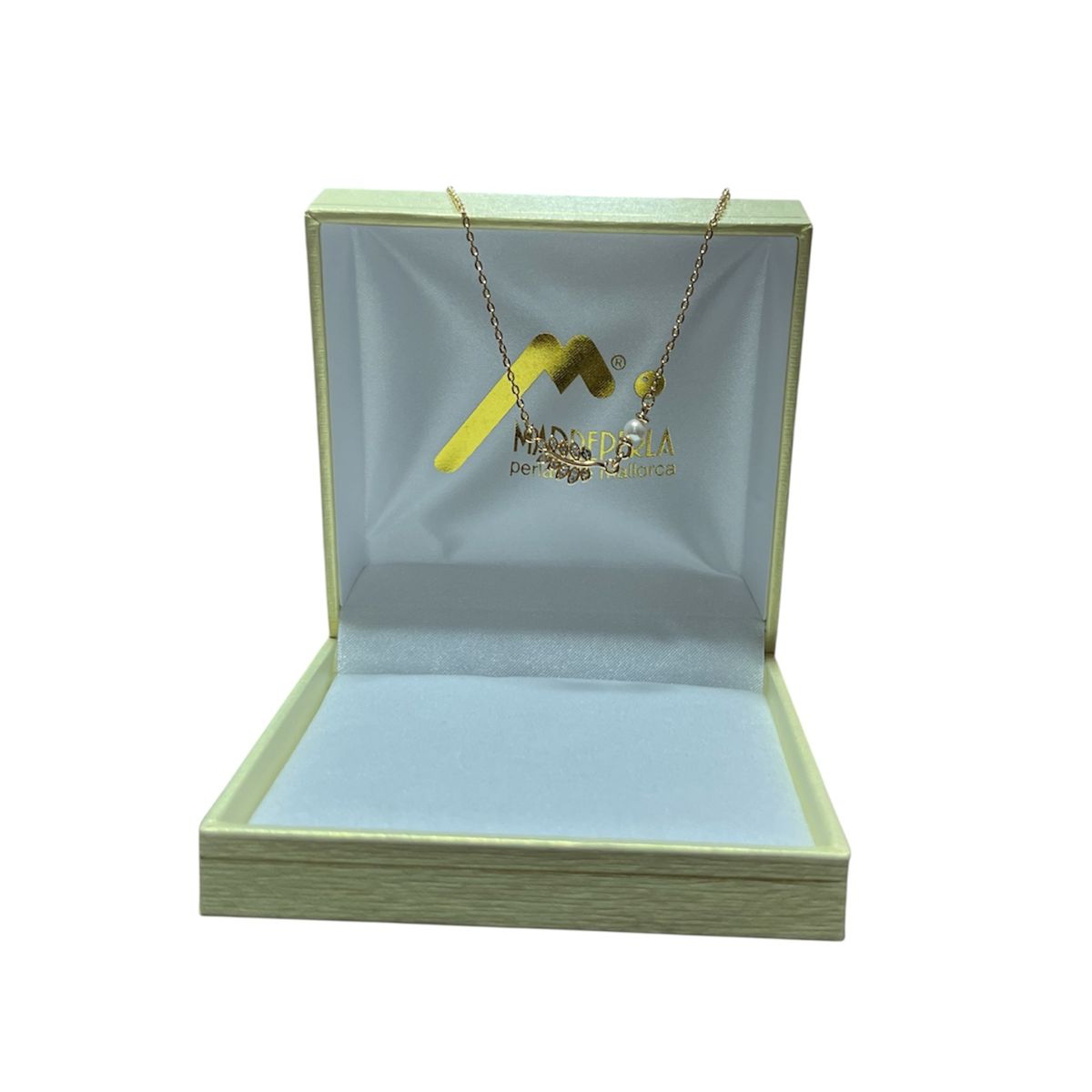 MALLORCA - Collar de Mallorca Hojas con micro circones Blanco Enchapado Oro 18K