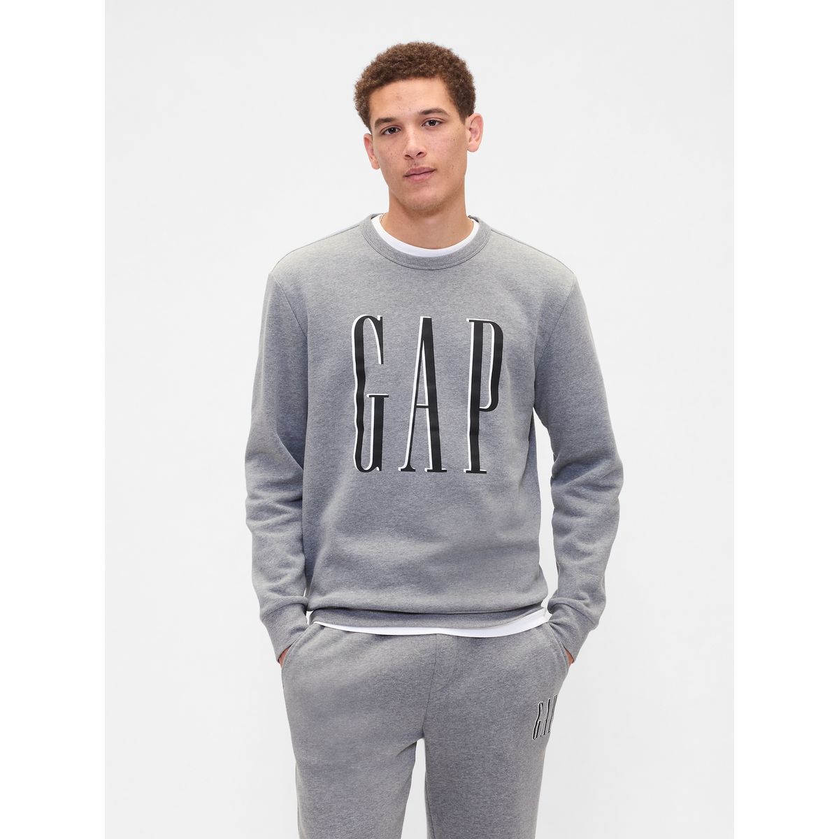 GAP - Poleron Gap Logo Sin Cierre Hombre Gris